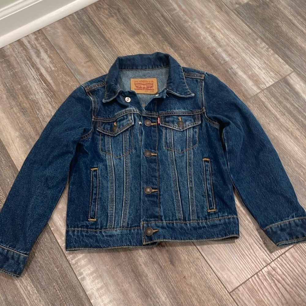 Levi's Kids Boy's Girl's Youth Denim Jean Jacket Size Small Medium/Dark Wash